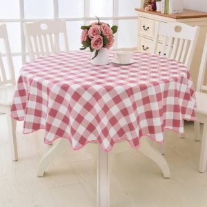 Mantel de Hule Cuadros Vichy Rosa