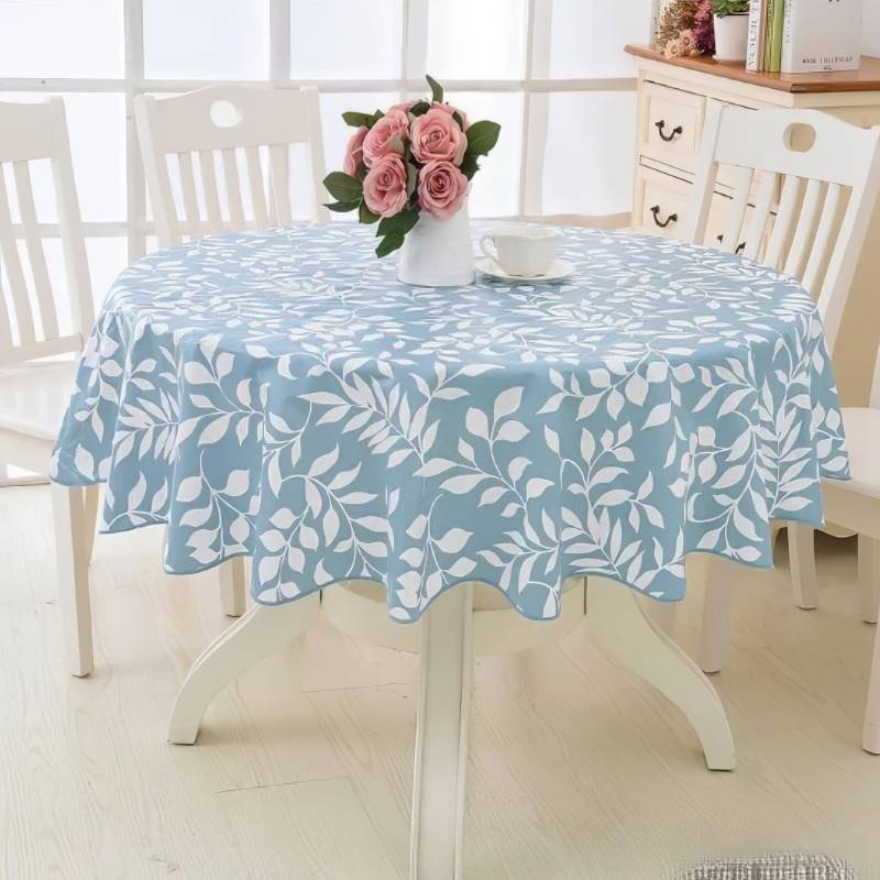 Mantel de Hule Hojas Azul Cielo Mantel de Hule Hojas Azul Cielo