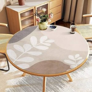 Mantel de Hule Hojas Beige Mantel de Hule Hojas Beige