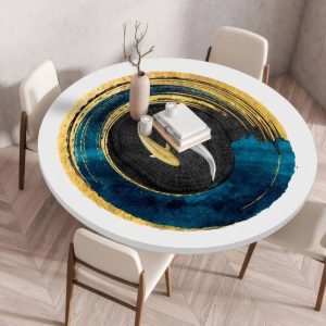 Mantel Elástico Geoda Azul Dorada Mantel Elástico Geoda Azul Dorada