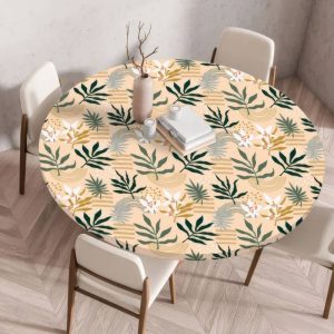 Mantel Elástico Hojas Tropicales Mantel Elástico Hojas Tropicales