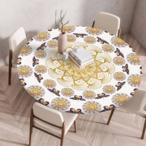 Mantel Elástico Mandala Dorada Mantel Elástico Mandala Dorada