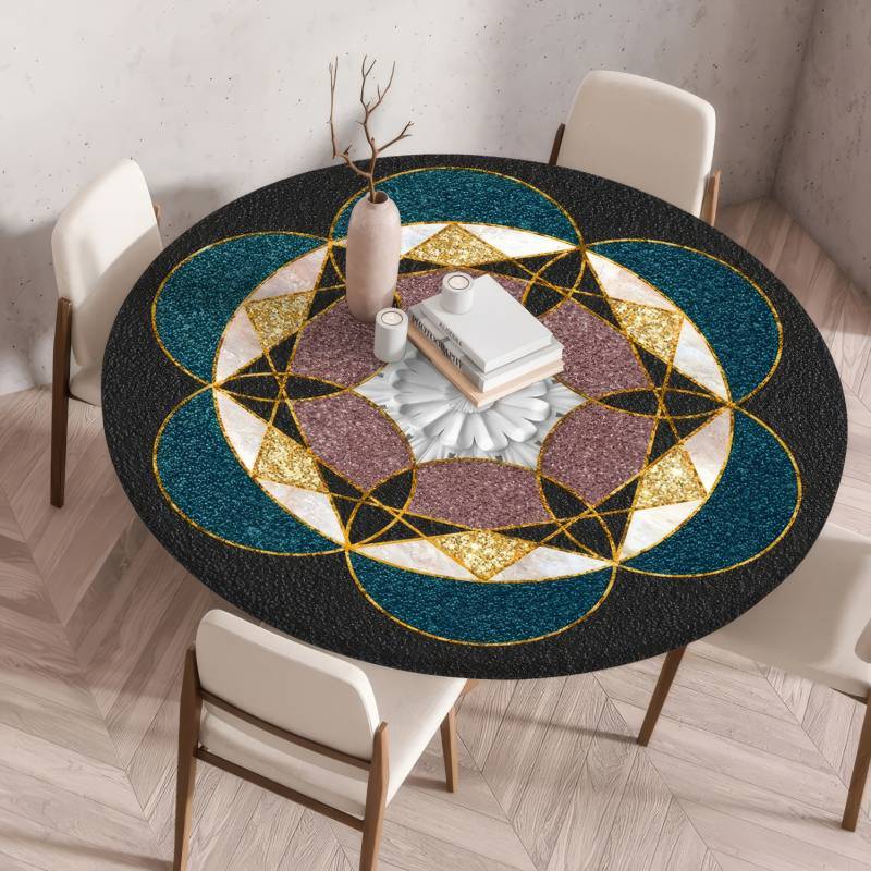 Mantel Elástico Mandala Geométrica Mantel Elástico Mandala Geométrica