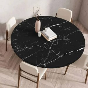Mantel Elástico Mármol Negro Mantel Elástico Mármol Negro