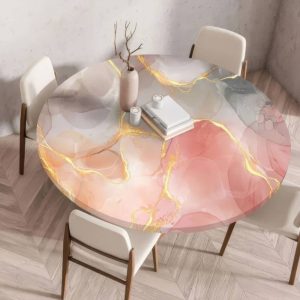 Mantel Elástico Mármol Rosa Dorado Mantel Elástico Mármol Rosa Dorado
