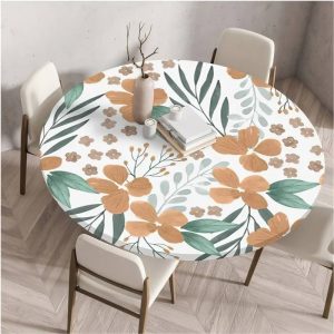 Mantel Antimanchas Hojas Beige Mantel Antimanchas Hojas Beige