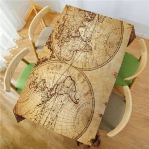 Mantel Antimanchas Mapa del Mundo Vintage Mantel Antimanchas Mapa del Mundo Vintage